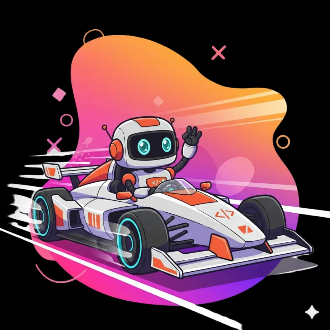 CodeRacer robot driving a race car